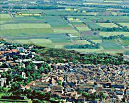 Teilansicht des Dorfes von oben. Drohnenfoto von A. Meurer